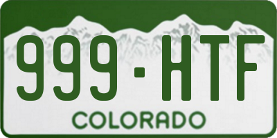 CO license plate 999HTF