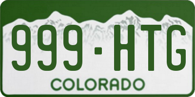 CO license plate 999HTG