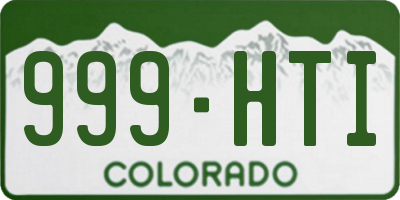 CO license plate 999HTI
