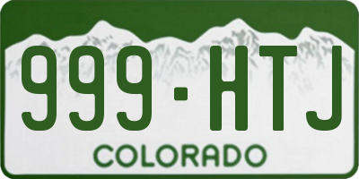 CO license plate 999HTJ