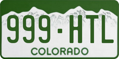CO license plate 999HTL