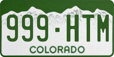 CO license plate 999HTM