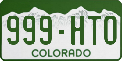 CO license plate 999HTO