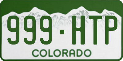 CO license plate 999HTP
