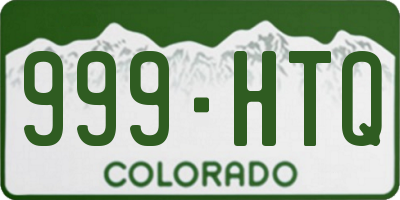 CO license plate 999HTQ