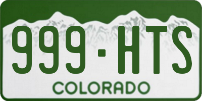 CO license plate 999HTS