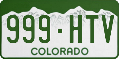 CO license plate 999HTV