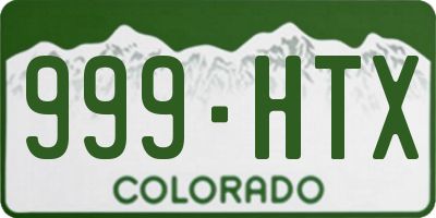 CO license plate 999HTX