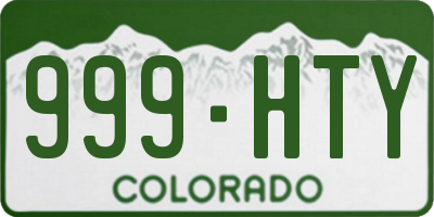 CO license plate 999HTY
