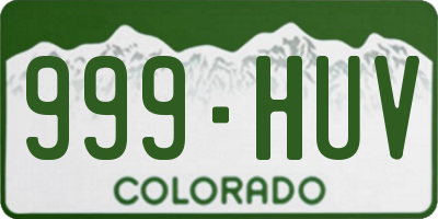 CO license plate 999HUV
