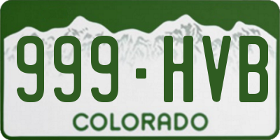 CO license plate 999HVB