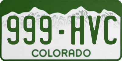 CO license plate 999HVC