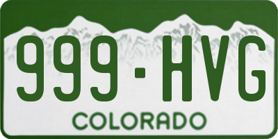 CO license plate 999HVG