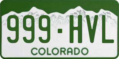 CO license plate 999HVL
