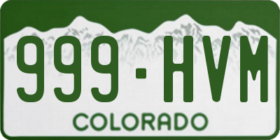 CO license plate 999HVM