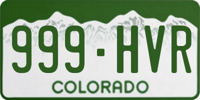 CO license plate 999HVR