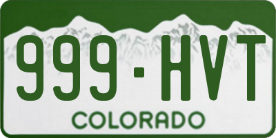 CO license plate 999HVT