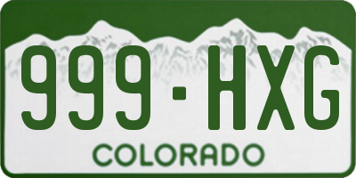 CO license plate 999HXG
