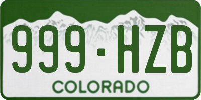 CO license plate 999HZB