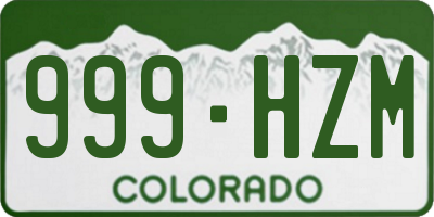 CO license plate 999HZM