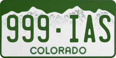 CO license plate 999IAS