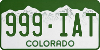 CO license plate 999IAT