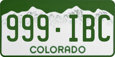 CO license plate 999IBC