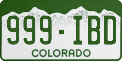CO license plate 999IBD