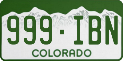 CO license plate 999IBN