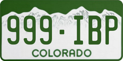 CO license plate 999IBP