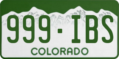 CO license plate 999IBS