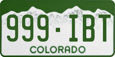 CO license plate 999IBT