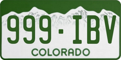 CO license plate 999IBV