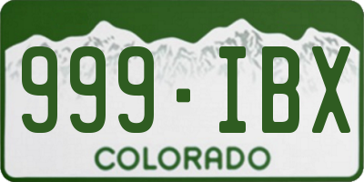 CO license plate 999IBX