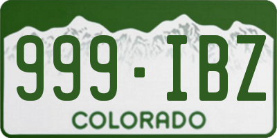 CO license plate 999IBZ