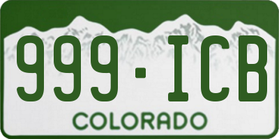 CO license plate 999ICB