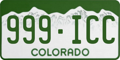 CO license plate 999ICC