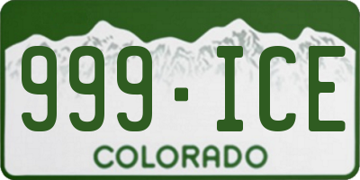 CO license plate 999ICE