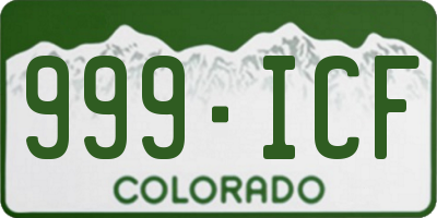 CO license plate 999ICF