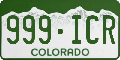 CO license plate 999ICR