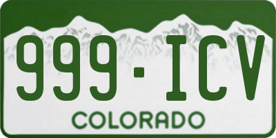 CO license plate 999ICV