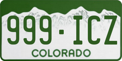 CO license plate 999ICZ