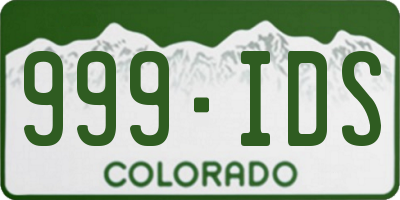 CO license plate 999IDS