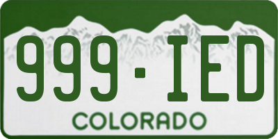 CO license plate 999IED