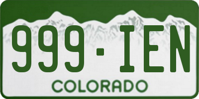 CO license plate 999IEN