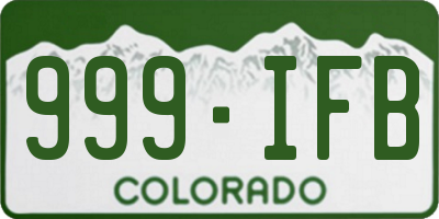 CO license plate 999IFB