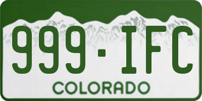 CO license plate 999IFC