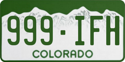 CO license plate 999IFH
