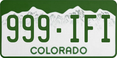 CO license plate 999IFI