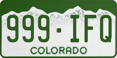CO license plate 999IFQ
